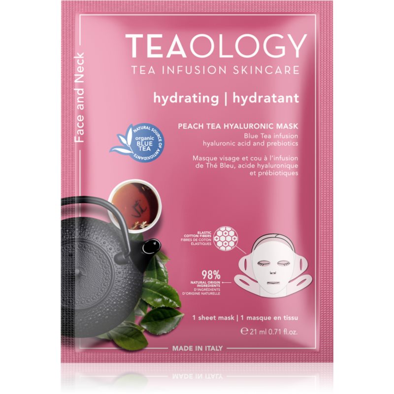 Teaology Face Mask Peach Tea Hyaluronic hydratační plátýnková maska 21 ml - parfo.cz