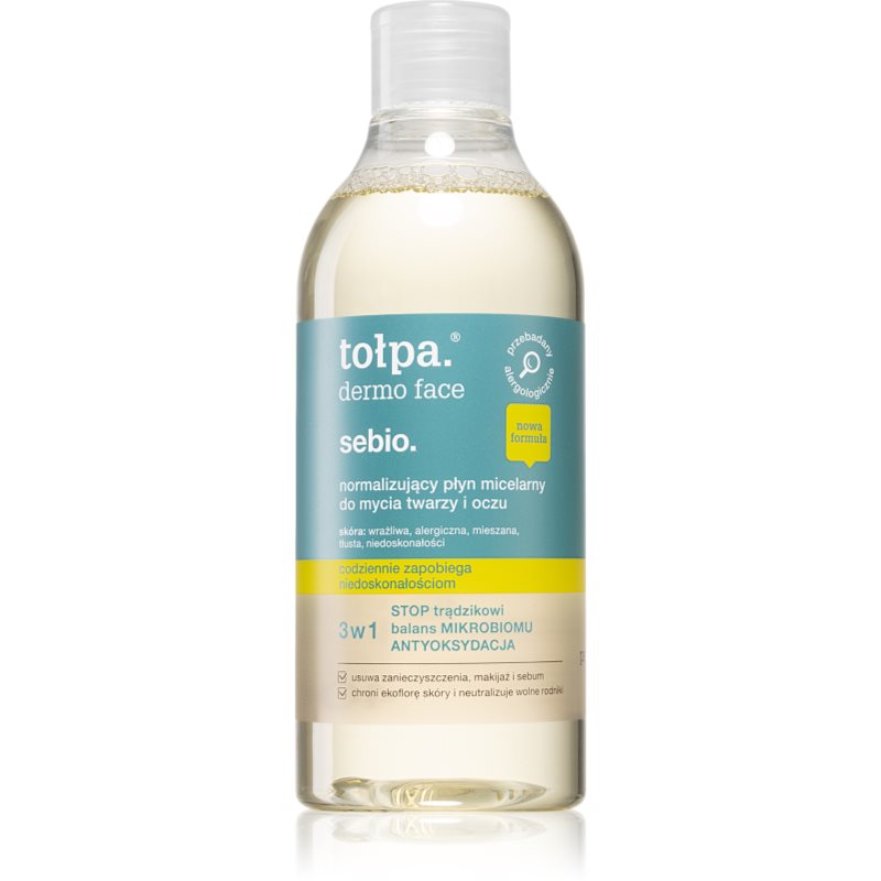 Tołpa Dermo Face Sebio micelární voda 3v1 pro pleť s nedokonalostmi 400 ml - parfo.cz