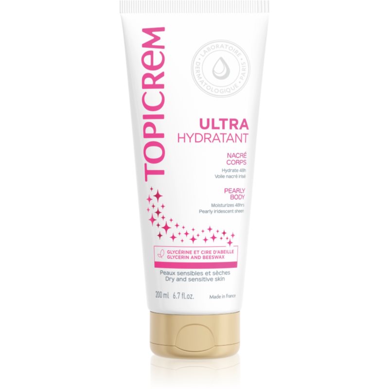 Topicrem UH BODY Ultra-Moisturizing Pearly Body tělové mléko na citlivou pokožku s perleťovým leskem 200 ml - parfo.cz