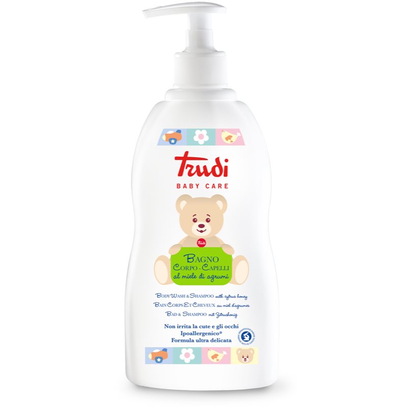 Trudi Baby Care dětské koupelové mléko a šampon s medem z citrusů 500 ml - parfo.cz
