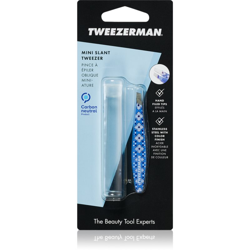 Tweezerman Mini Slant pinzeta se zešikmeným koncem mini s cestovním pouzdrem Lisbon Sea 1 ks - parfo.cz