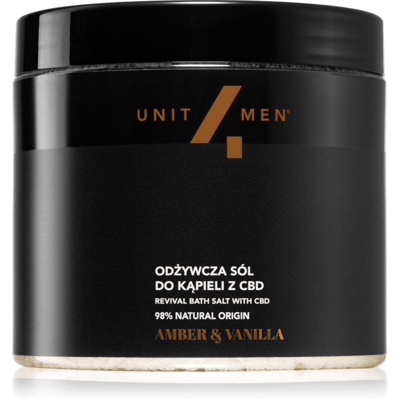Unit4Men Bath Salt Amber & Vanilla koupelová sůl s konopným olejem 700 g - parfo.cz