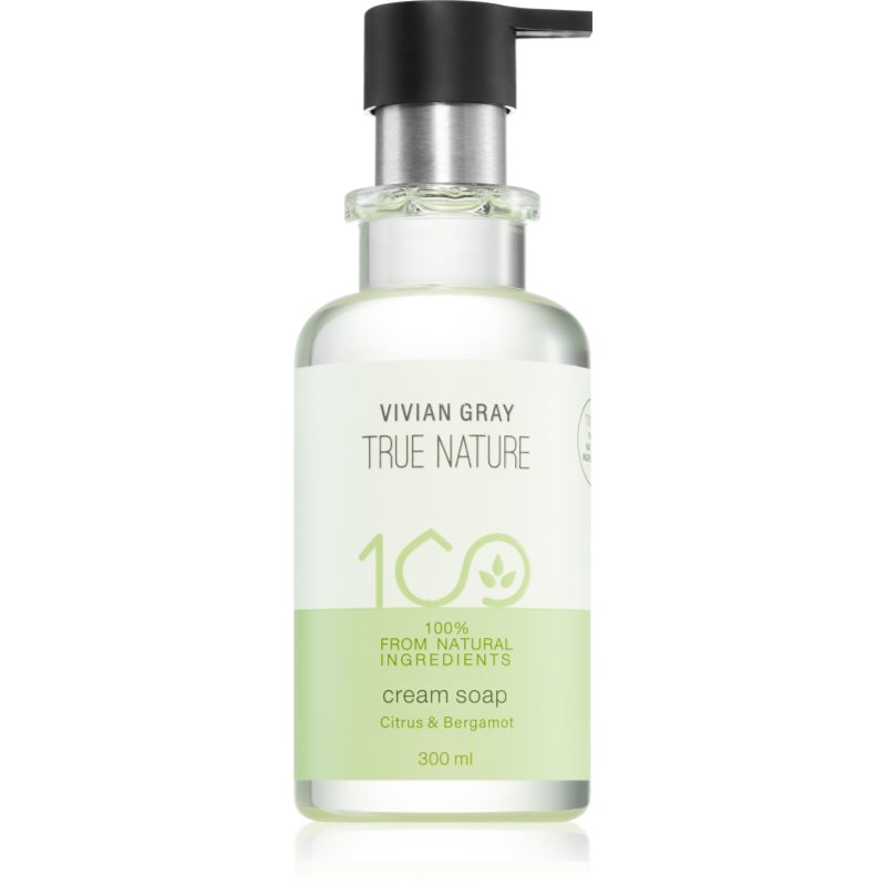 Vivian Gray True Nature Citrus & Bergamot krémové mýdlo s osvěžujícím účinkem 300 ml - parfo.cz