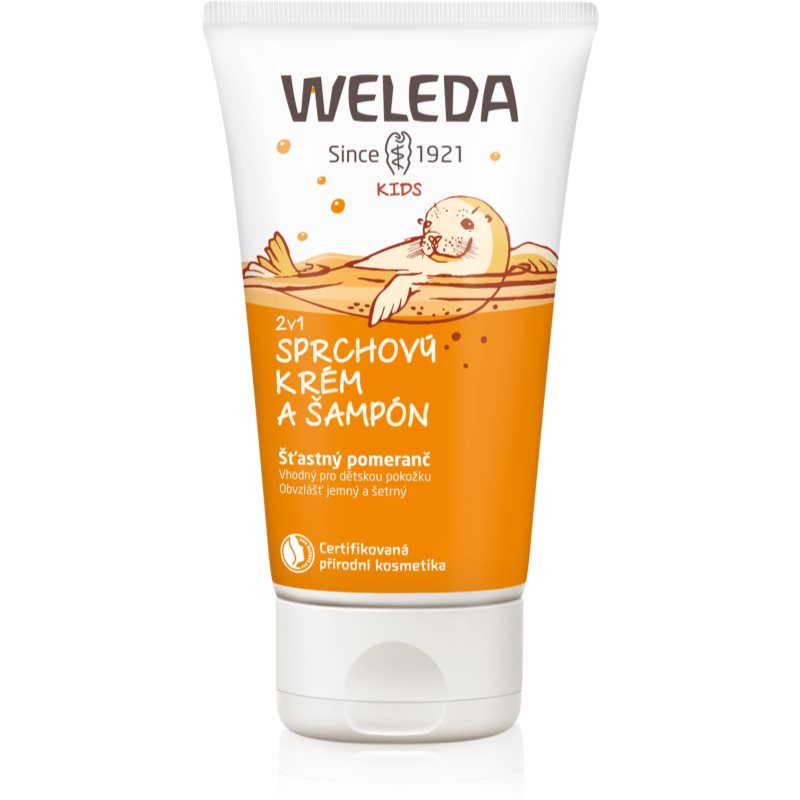 Weleda Kids Šťastný pomeranč sprchový krém a šampon pro děti 2 v 1 150 ml - parfo.cz