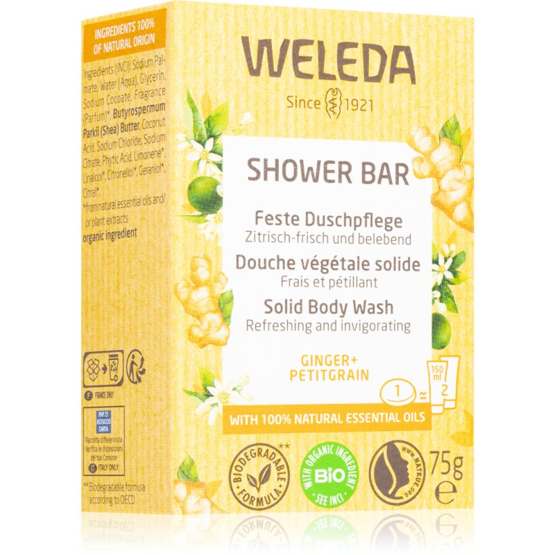 Weleda Shower Bar Ginger tuhé mýdlo se zázvorem 75 g - parfo.cz