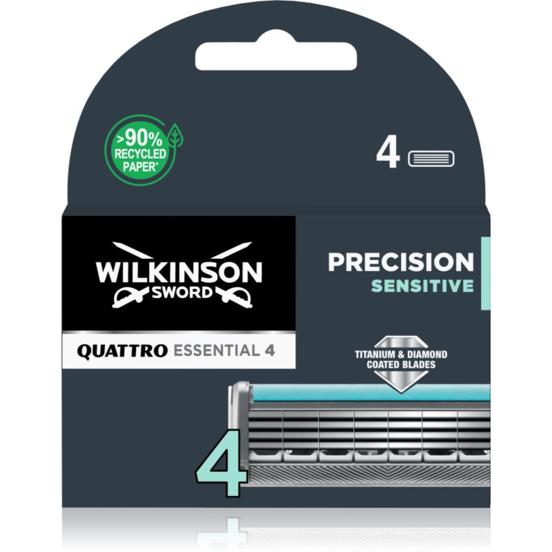 Wilkinson Sword Quattro Essential 4 Precision Sensitive náhradní břity 4 ks - parfo.cz