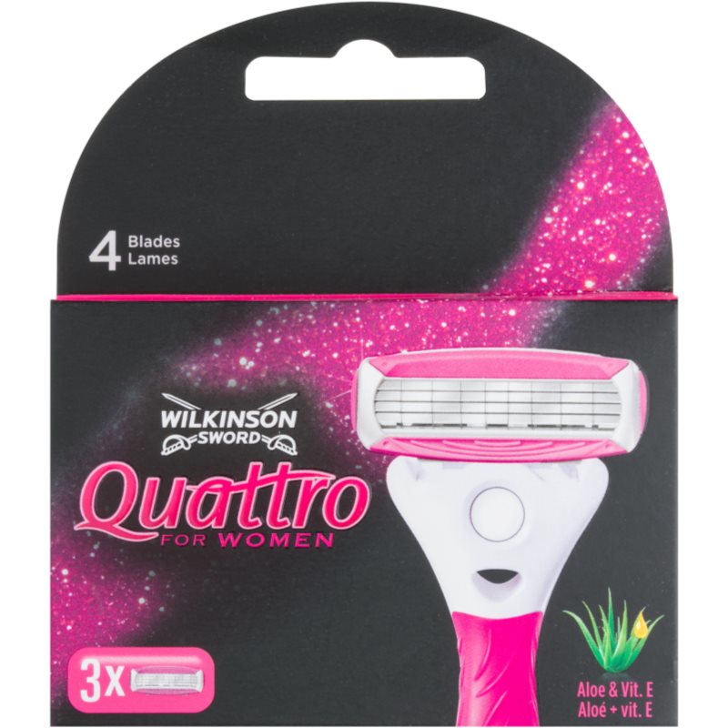 Wilkinson Sword Quattro for Women Aloe & Vit. E náhradní břity 3 ks - parfo.cz