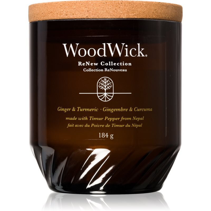 Woodwick Ginger & Turmeric vonná svíčka s dřevěným knotem 184 g - parfo.cz