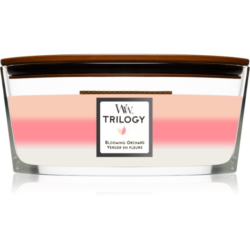 Woodwick Trilogy Blooming Orchard vonná svíčka 453