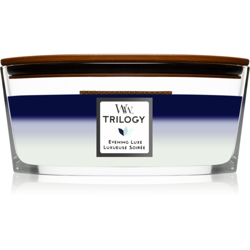 Woodwick Trilogy Evening Luxe vonná svíčka s dřevěným knotem (hearthwick) 453