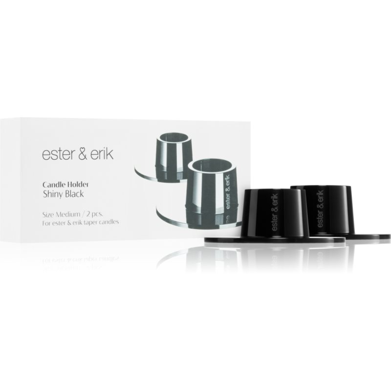 ester & erik accessories shiny black svícen 2 ks - parfo.cz