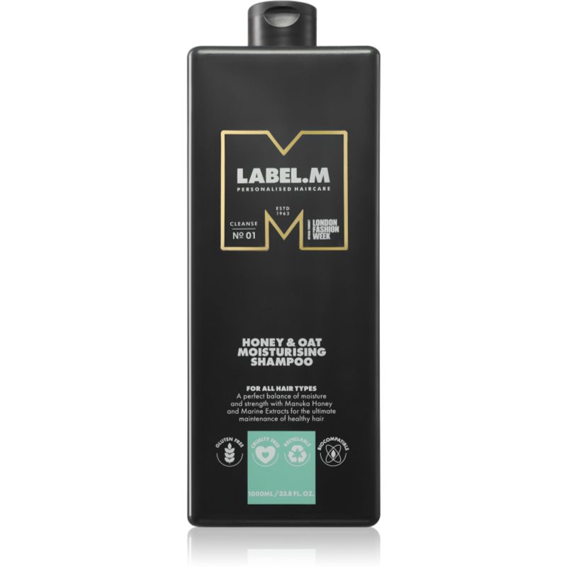label.m Honey & Oat hydratační šampon pro každodenní použití 1000 ml - parfo.cz