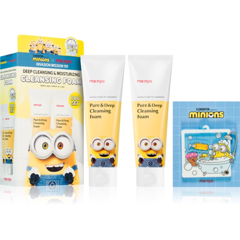 ma:nyo Minions Pure & Deep Cleansing Foam Duo Set dárková sada pro dokonalé vyčištění pleti - parfo.cz