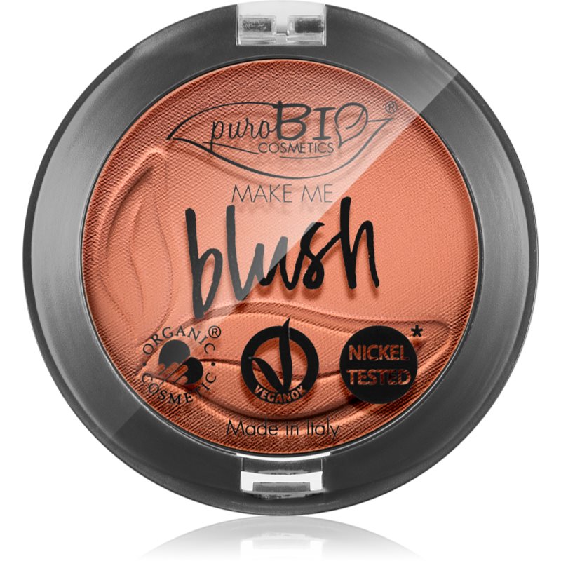 puroBIO Cosmetics Long-lasting Blush dlouhotrvající tvářenka odstín 02 Matte Coral Pink 5