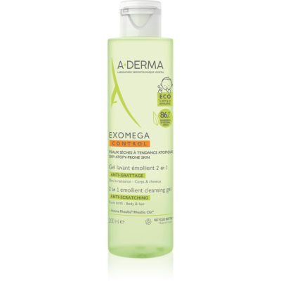 A-Derma Exomega Control 2 in 1 emollient cleansing gel sprchový gel pro suchou až atopickou pokožku 200 ml - parfo.cz