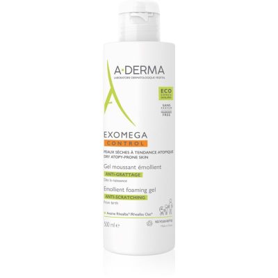 A-Derma Exomega Control Emollient Foaming gel zvláčňující pěnivý gel pro suchou až atopickou pleť 500 ml - parfo.cz