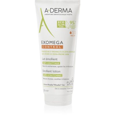 A-Derma Exomega Control Emollient Lotion tělové mléko proti podráždění a svědění pokožky 200 ml - parfo.cz