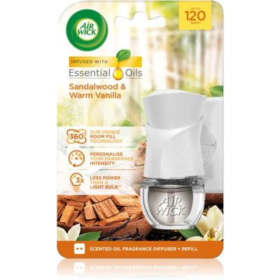 Air Wick Electric Sandalwood & Vanilla elektrický osvěžovač vzduchu s náplní 19 ml - parfo.cz