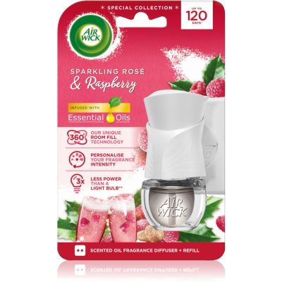 Air Wick Electric Sparkling Rose & Raspberry elektrický osvěžovač vzduchu s náplní 19 ml - parfo.cz