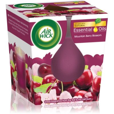 Air Wick Essential Oil Mountain Berry Blossom vonná svíčka 105 g - parfo.cz