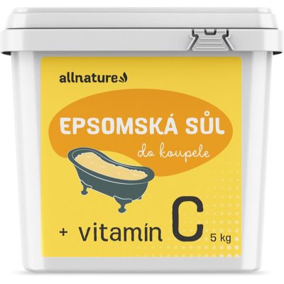 Allnature Epsomská sůl + vitamín C sůl do koupele s vitaminem C 5000 g - parfo.cz