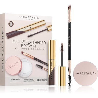 Anastasia Beverly Hills Full & Feathered Brow Kit Mini sada na obočí odstín Medium Brown - parfo.cz