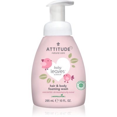 Attitude Baby Leaves Unscented mycí pěna 2 v 1 pro děti 295 ml - parfo.cz