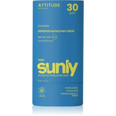 Attitude Sunly Kids Sunscreen Stick minerální krém na opalování v tyčince pro děti SPF 30 60 g - parfo.cz