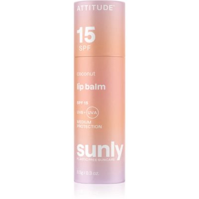 Attitude Sunly Lip Balm ochranný balzám na rty SPF 15 Coconut 8