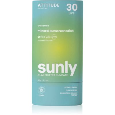Attitude Sunly Sunscreen Stick minerální krém na opalování v tyčince SPF 30 Unscented 60 g - parfo.cz