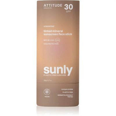 Attitude Sunly Tinted Face Stick minerální krém na opalování v tyčince SPF 30 20 g - parfo.cz