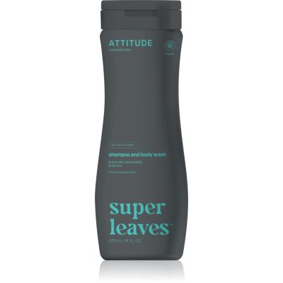 Attitude Super Leaves Scalp Care Black Willow & Aspen sprchový gel a šampon 2 v 1 pro muže 473 ml - parfo.cz