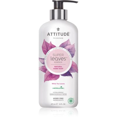 Attitude Super Leaves White Tea Leaves přírodní tekuté mýdlo na ruce s detoxikačním účinkem 473 ml - parfo.cz