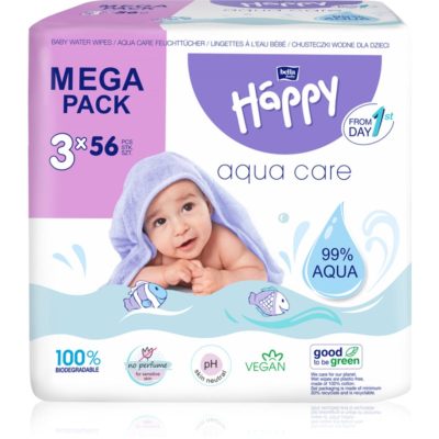 BELLA Baby Happy Aqua care vlhčené čisticí ubrousky pro děti 3x56 ks - parfo.cz