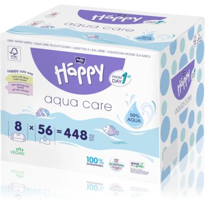 BELLA Baby Happy Aqua care vlhčené čisticí ubrousky pro děti 8x56 ks - parfo.cz