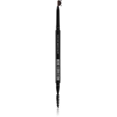 BPerfect IndestructiBrow Pencil dlouhotrvající tužka na obočí s kartáčkem odstín Ultra Dark Brown 10 g - parfo.cz