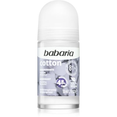 Babaria Deodorant Cotton antiperspirant roll-on s vyživujícím účinkem 50 ml - parfo.cz