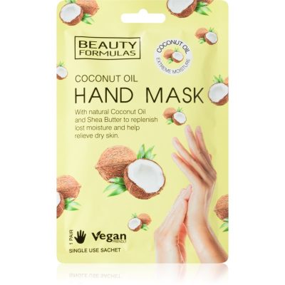 Beauty Formulas Coconut Oil hloubkově hydratační maska na ruce 1 ks - parfo.cz