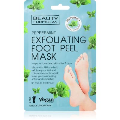 Beauty Formulas Peppermint exfoliační maska na nohy 1 ks - parfo.cz