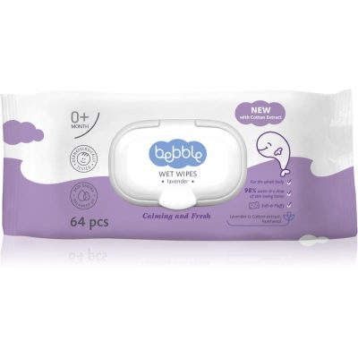 Bebble Wet Wipes Lavender vlhčené ubrousky pro děti na tělo 0+ 64 ks - parfo.cz