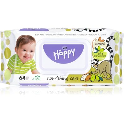 Bella Baby Happy Almond and Olive Leaf extract vlhčené čisticí ubrousky pro děti 64 ks - parfo.cz