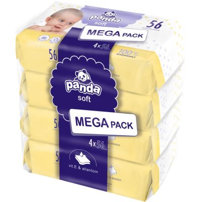 Bella Baby Happy Panda Soft vlhčené čisticí ubrousky pro děti 4x56 ks - parfo.cz