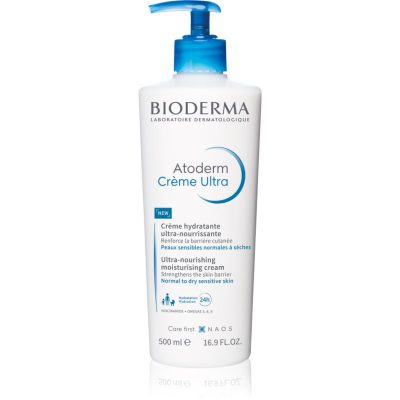 Bioderma Atoderm Créme Ultra vyživující tělový krém pro normální až suchou citlivou pokožku bez parfemace Bottle with Pump 500 ml - parfo.cz
