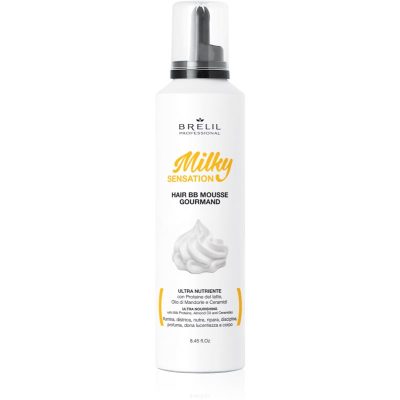 Brelil Professional Milky Sensation Hair BB Mousse hydratační pěna pro nepoddajné a krepatějící se vlasy 250 ml - parfo.cz