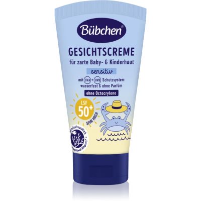 Bübchen Sensitive Sun Protection Face Cream SPF 50+ ochranný krém na obličej pro děti SPF 50+ 6 m+ 50 ml - parfo.cz