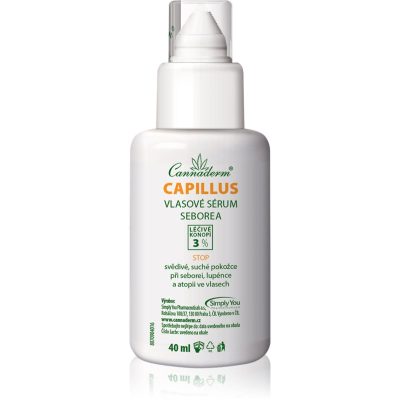 Cannaderm Capillus Seborea Sérum na vlasy aktivní sérum pro suchou a svědící pokožku hlavy 40 ml - parfo.cz