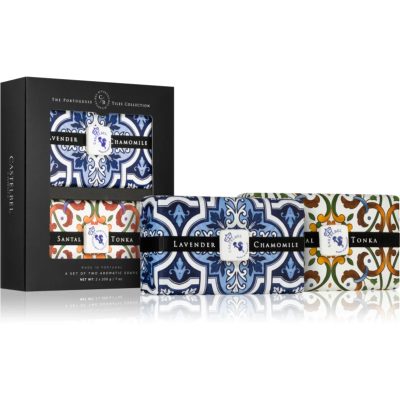Castelbel Tile Lavender & Chamomile + Santal Tonka tuhé mýdlo dárková sada 2x200 g - parfo.cz