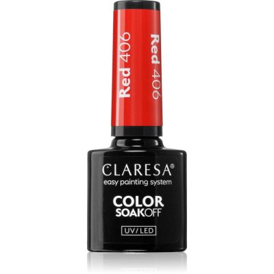 Claresa SoakOff UV/LED Color Rainbow Explosion gelový lak na nehty odstín RED 406 5 g - parfo.cz