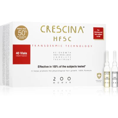 Crescina Transdermic 200 Re-Growth and Anti-Hair Loss péče pro podporu růstu a proti vypadávání vlasů pro ženy 40x3