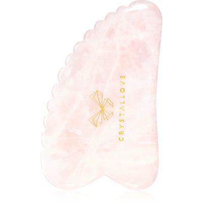 Crystallove Rose Quartz 3D Gua Sha masážní pomůcka 1 ks - parfo.cz
